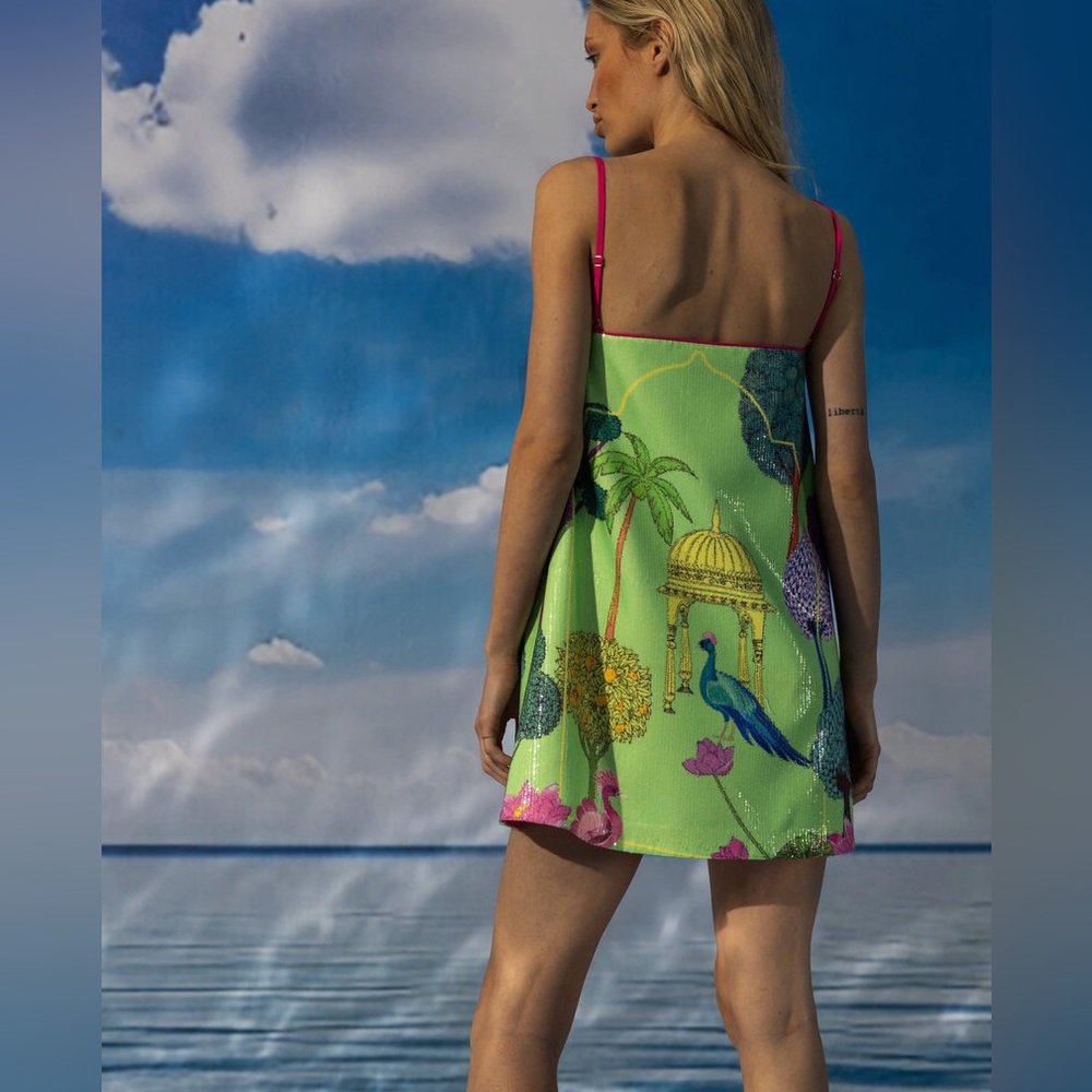 Oopscool - Botanic Garden Sequined Mini Dress Dress size S NWT - Picture 4 of 8